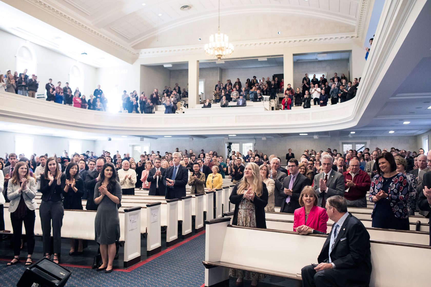 Mohler receives a standing ovation in recognition for his 25 years as president of the seminary.